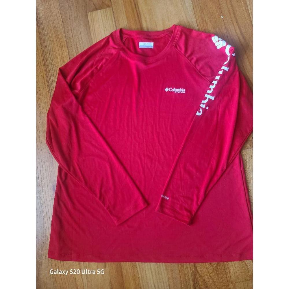 Columbia Red Long Sleeve Shirt Size 1XLT